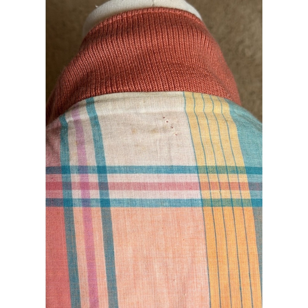 Vintage 90s GANT Reversible Harrington Jacket Plaid Coral Pink Mens L Preppy - Picture 12 of 16
